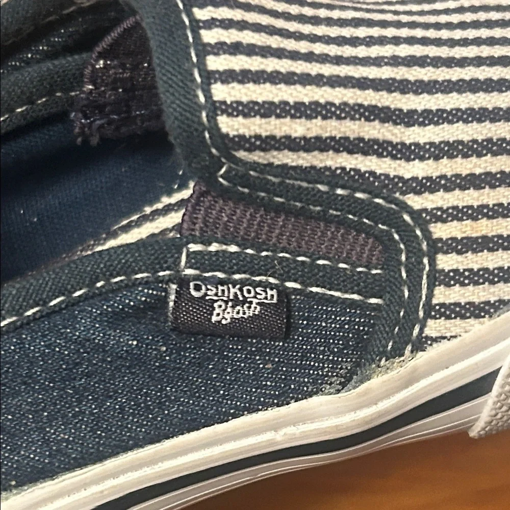 OshKosh B'gosh Navy and White Striped Kids Sneakers